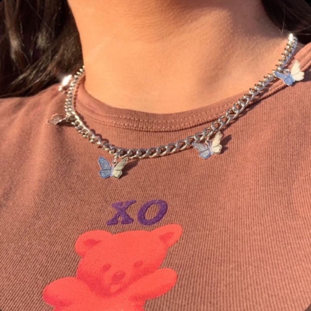 butterfly chain choker necklace